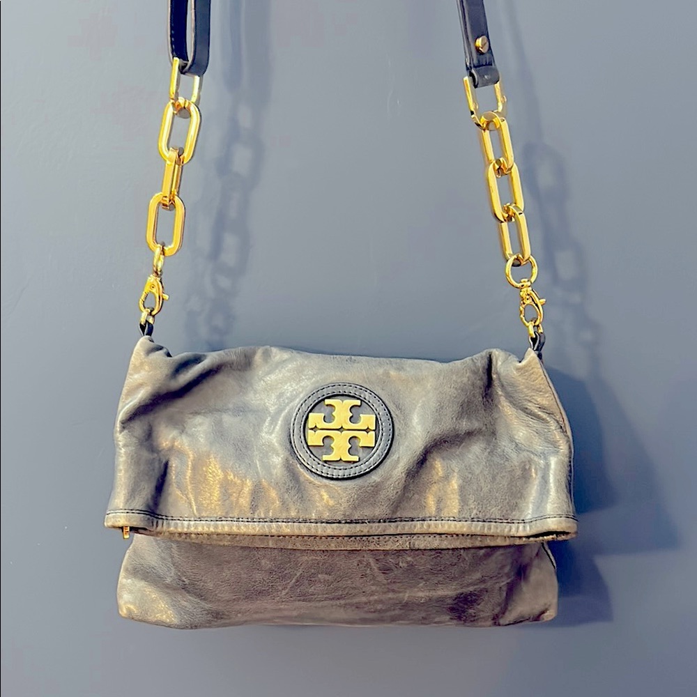Tory Burch Slate Blue Leather Bag